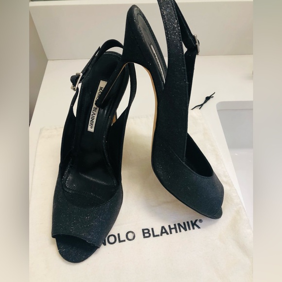 Manolo Blahnik Sparkling Silver Grey Stiletto Slingback Heels. 39,5 - Picture 8 of 8